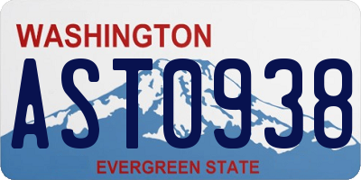 WA license plate AST0938