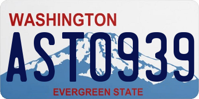WA license plate AST0939
