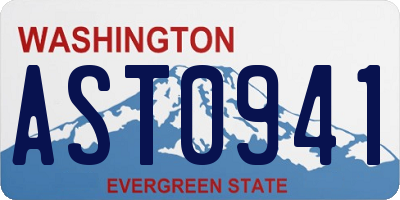 WA license plate AST0941