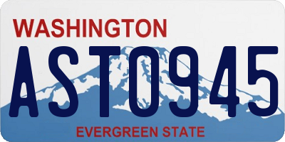 WA license plate AST0945