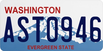 WA license plate AST0946