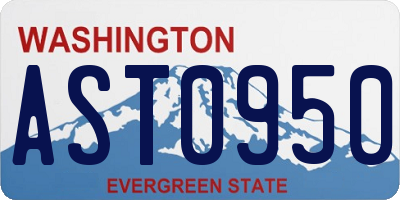WA license plate AST0950