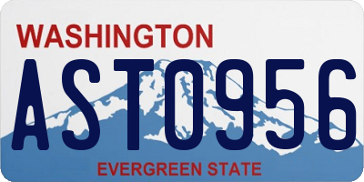 WA license plate AST0956