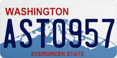 WA license plate AST0957
