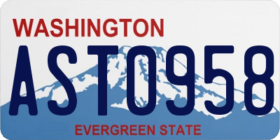 WA license plate AST0958