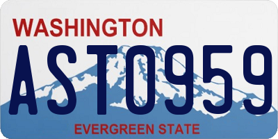 WA license plate AST0959