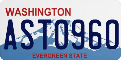 WA license plate AST0960