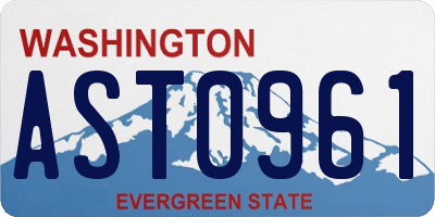WA license plate AST0961