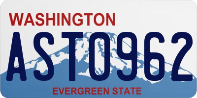 WA license plate AST0962
