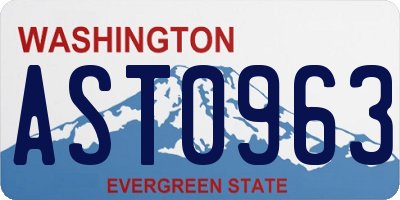 WA license plate AST0963