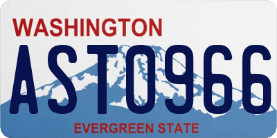 WA license plate AST0966