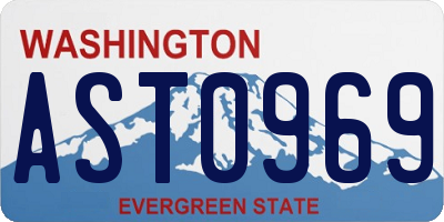 WA license plate AST0969