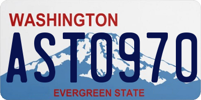 WA license plate AST0970