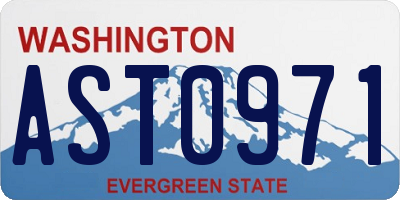 WA license plate AST0971