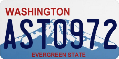 WA license plate AST0972