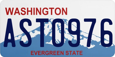 WA license plate AST0976