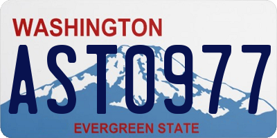 WA license plate AST0977