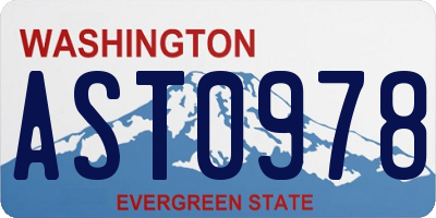 WA license plate AST0978