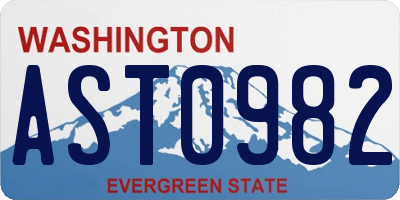WA license plate AST0982