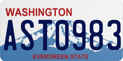 WA license plate AST0983