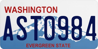 WA license plate AST0984