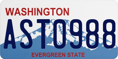 WA license plate AST0988