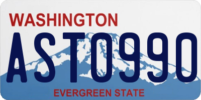 WA license plate AST0990