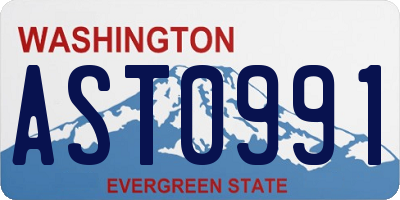 WA license plate AST0991