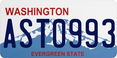 WA license plate AST0993