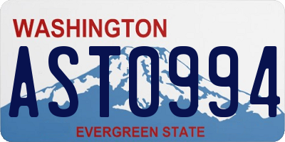 WA license plate AST0994