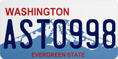 WA license plate AST0998