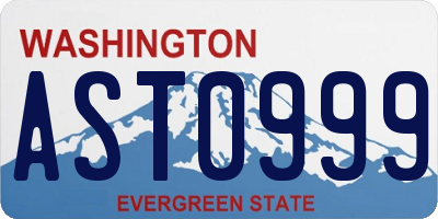WA license plate AST0999