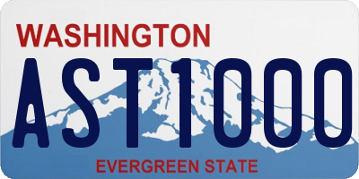 WA license plate AST1000