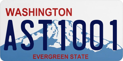 WA license plate AST1001