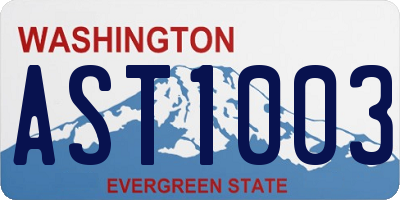 WA license plate AST1003