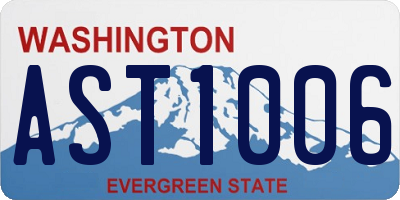 WA license plate AST1006