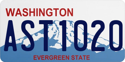 WA license plate AST1020
