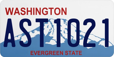 WA license plate AST1021