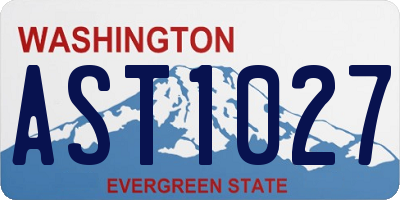 WA license plate AST1027