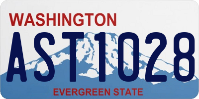 WA license plate AST1028