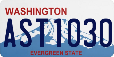 WA license plate AST1030