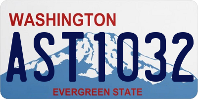 WA license plate AST1032