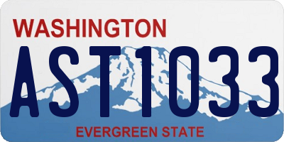 WA license plate AST1033