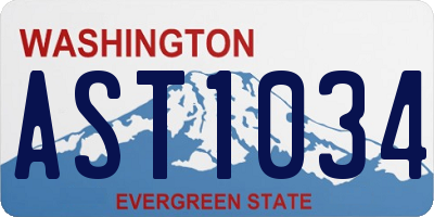 WA license plate AST1034