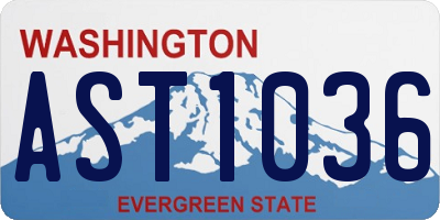 WA license plate AST1036
