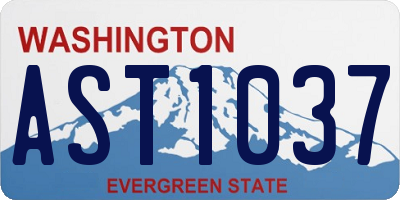 WA license plate AST1037