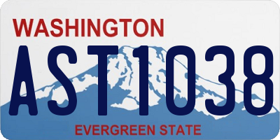 WA license plate AST1038