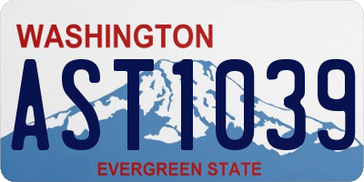 WA license plate AST1039