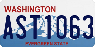 WA license plate AST1063
