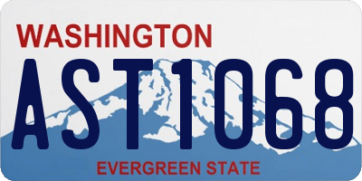 WA license plate AST1068